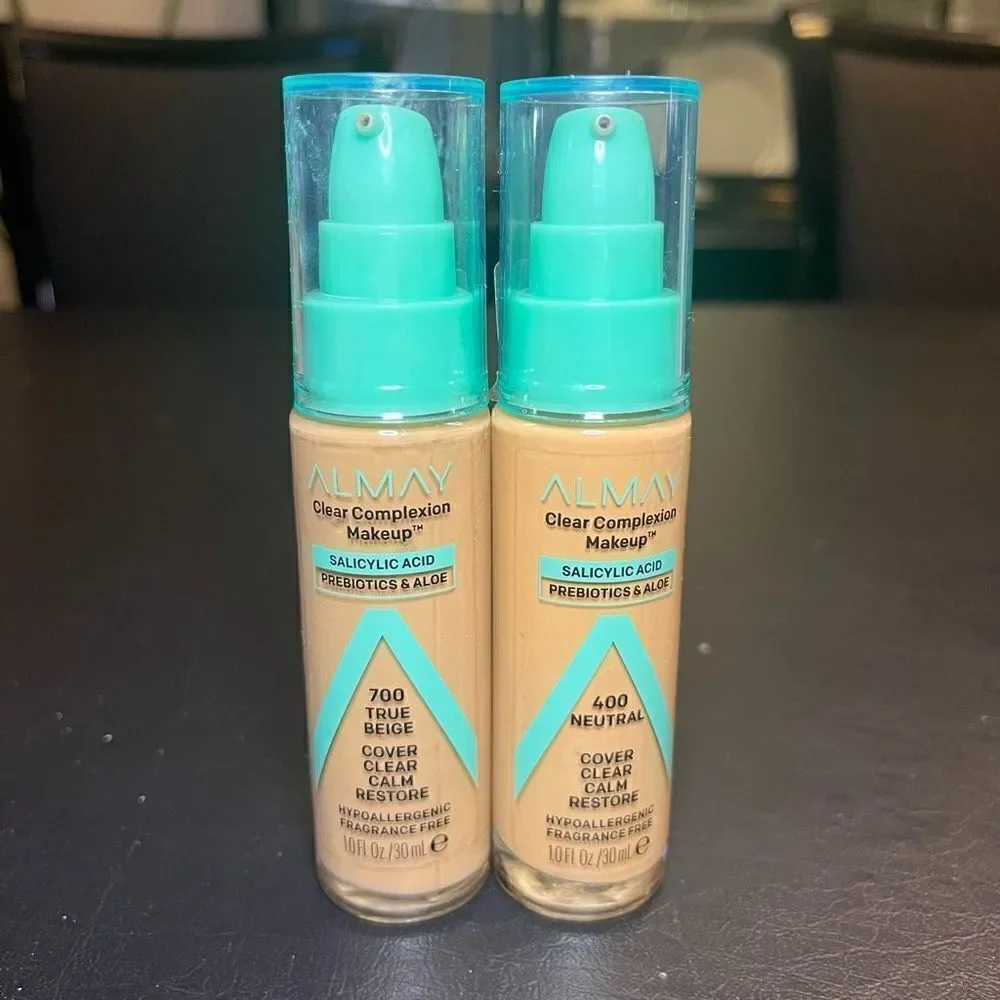 700 Almay Clear Complexion Foundation Makeup w/ Salicylic Acid Prebiotics & Aloe